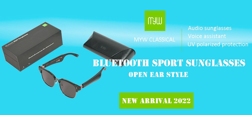 OEM Customized Bluetooth Wireless Sport Audio Music Smart Eyewear Sunglasses