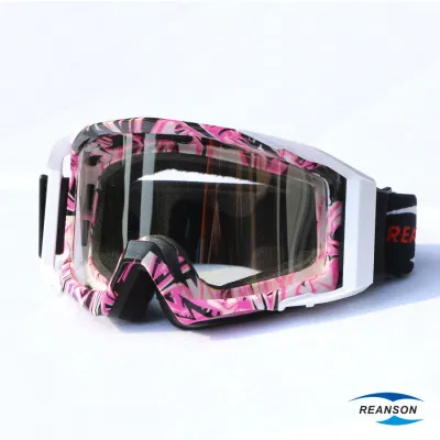 Revestimento de espelho Reanson rasga óculos de motocicleta de motocross com lente de PC