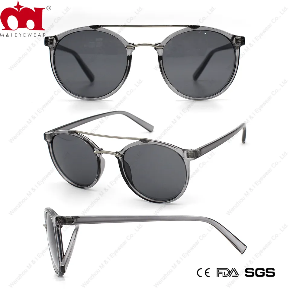 Promoção formato redondo ponte de nariz duplo cristal moda óculos de sol unissex (WSP20048)
