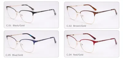 Armações de óculos ópticos femininos de acetato de metal de alta qualidade personalizados